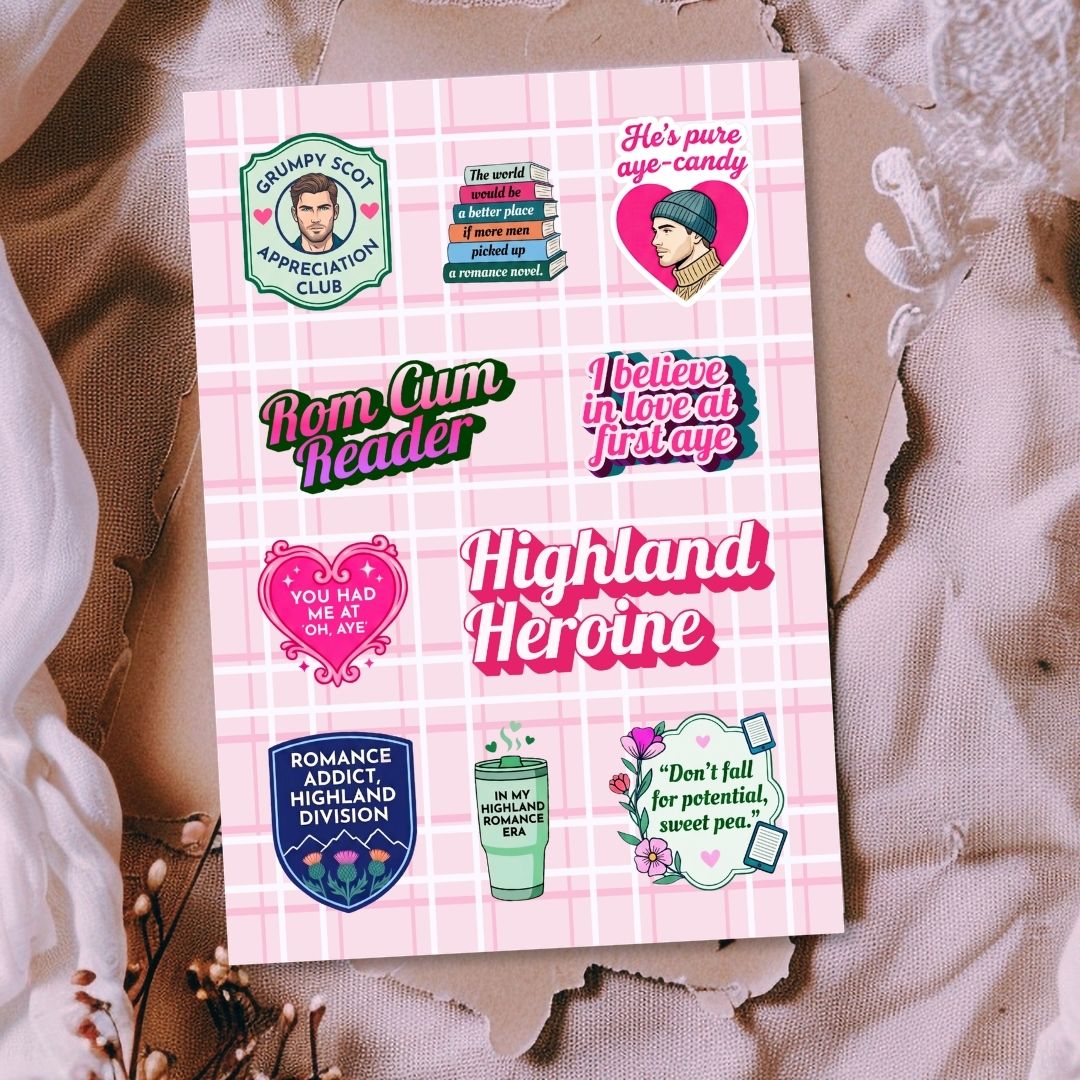 Scottish romance sticker sheet