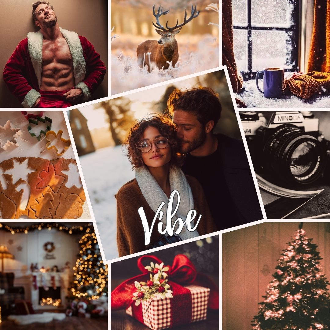 Love in the Scottish Christmas Village vibe collage