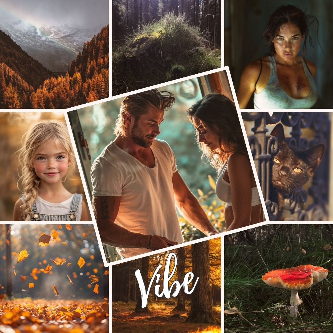 Love in the Scottish Fall Forest Vibe Collage