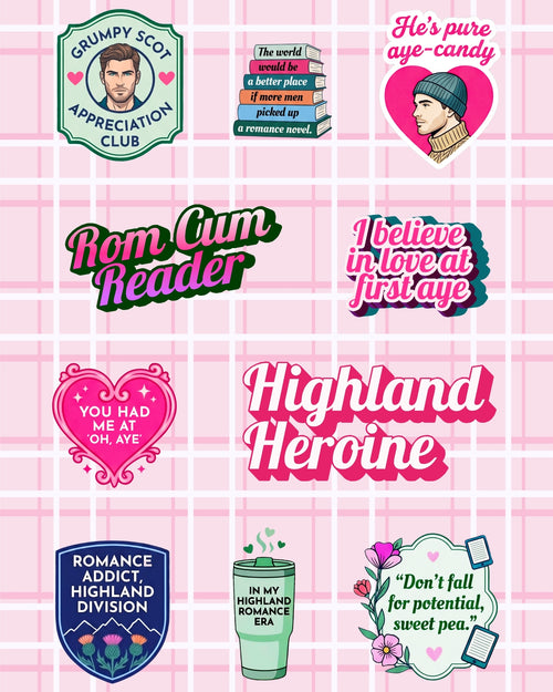Scottish romance sticker sheet – FREE shipping!
